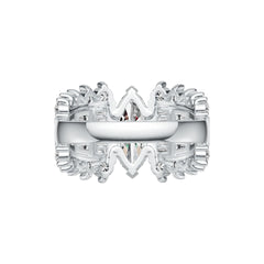 Sterling Silver Semi Mount Ring Setting Marquise MQ 14X7mm with White Topaz DHJ