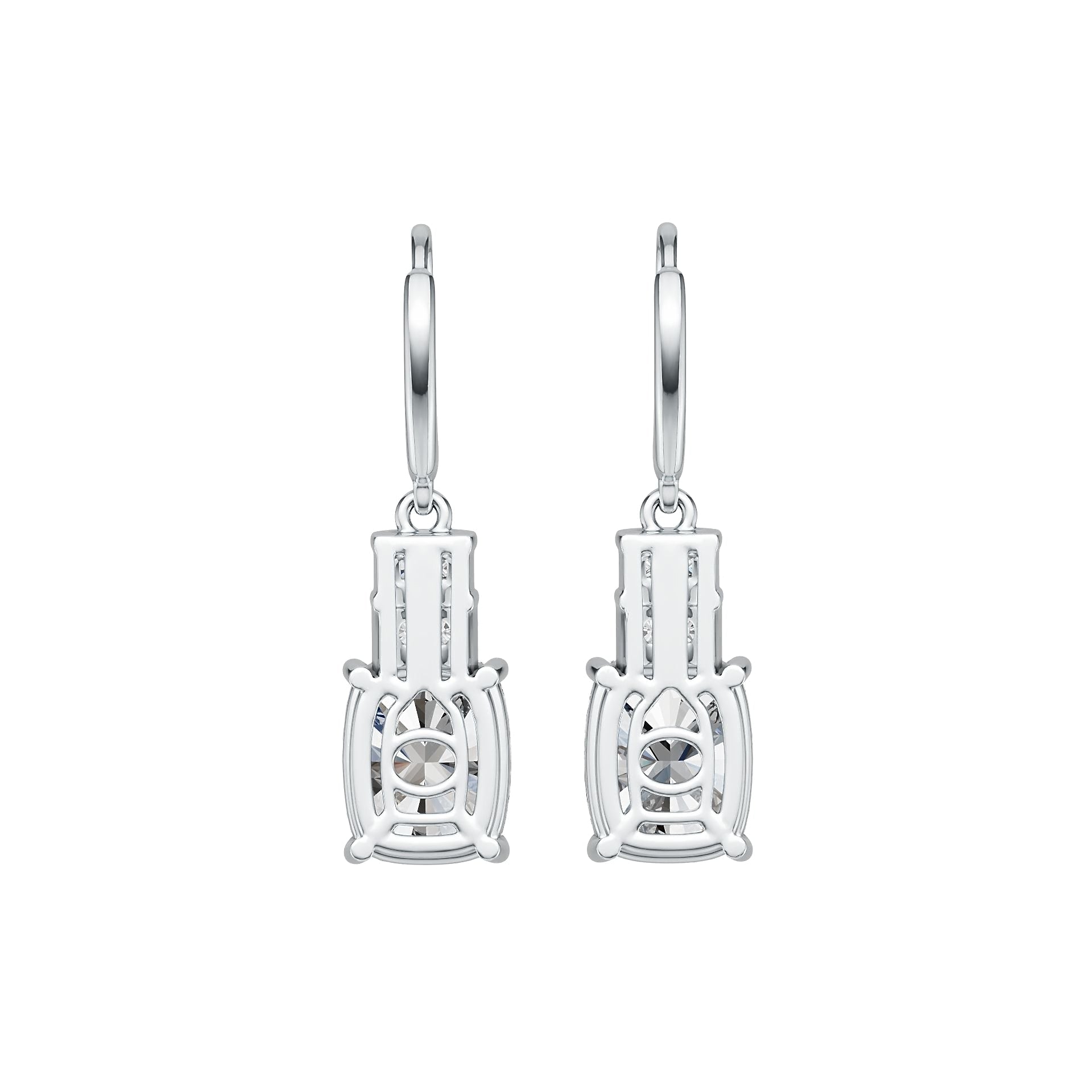 10K Gold Semi Mount Earrings Setting Cushion CU 10X8mm Moissanite Accent DHJ