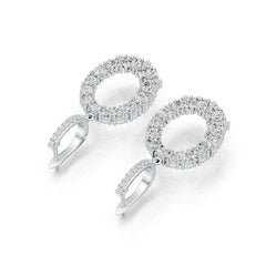 Platinum Semi Mount Earrings Setting Round RD 5x5mm RD 4X4mm RD 3.5mm Diamond Accent DHJ