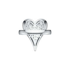 Sterling Silver Ring with White Topaz or Moissanite Heart Theme DHJ