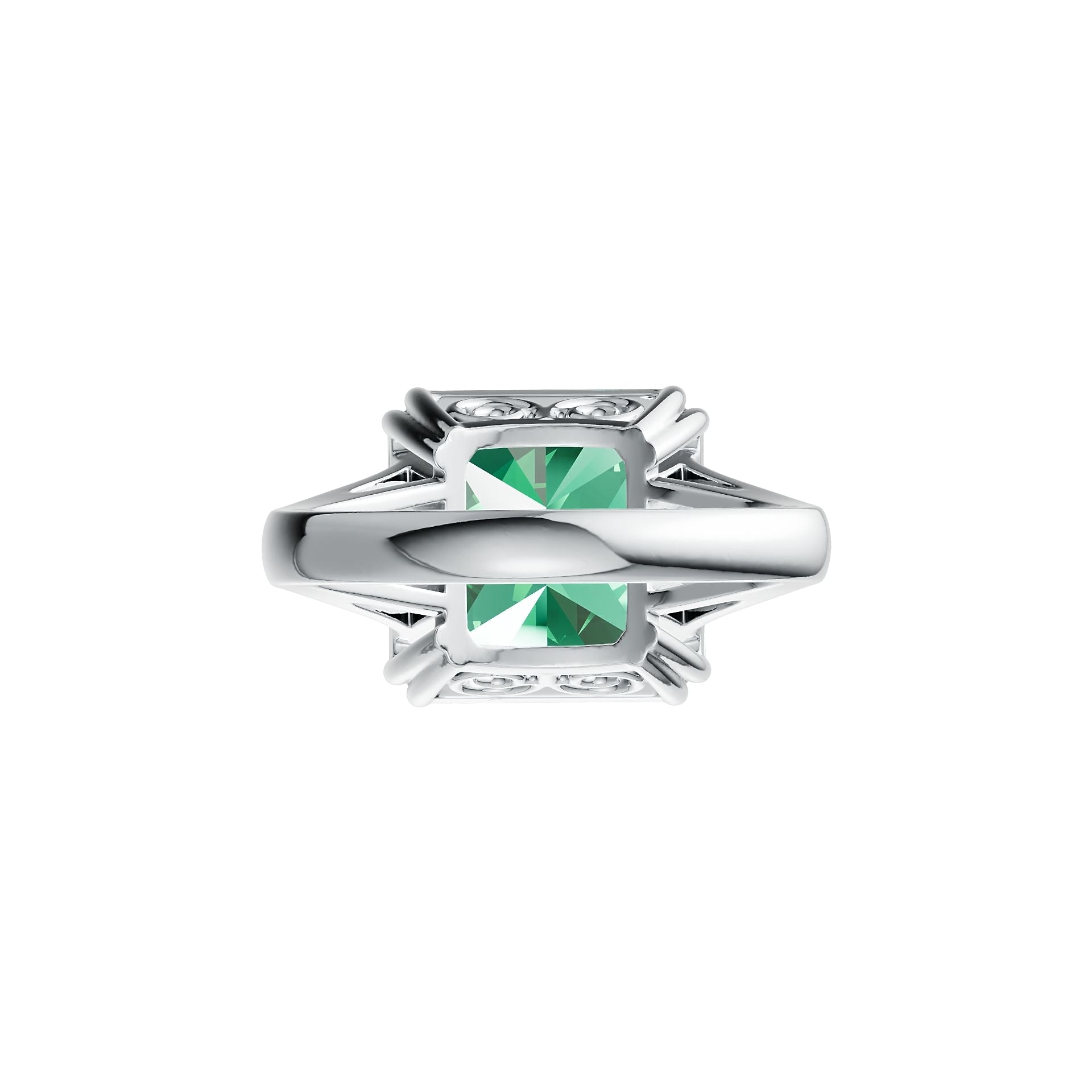 14K Gold Semi Mount Ring Setting Emerald OCT 14X14mm Solitaire DHJ
