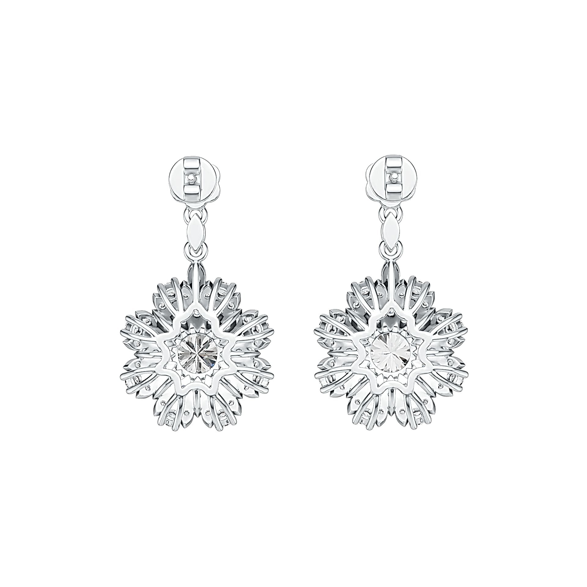 Platinum Semi Mount Earrings Setting Round RD 6x6mm Diamond Accent DHJ