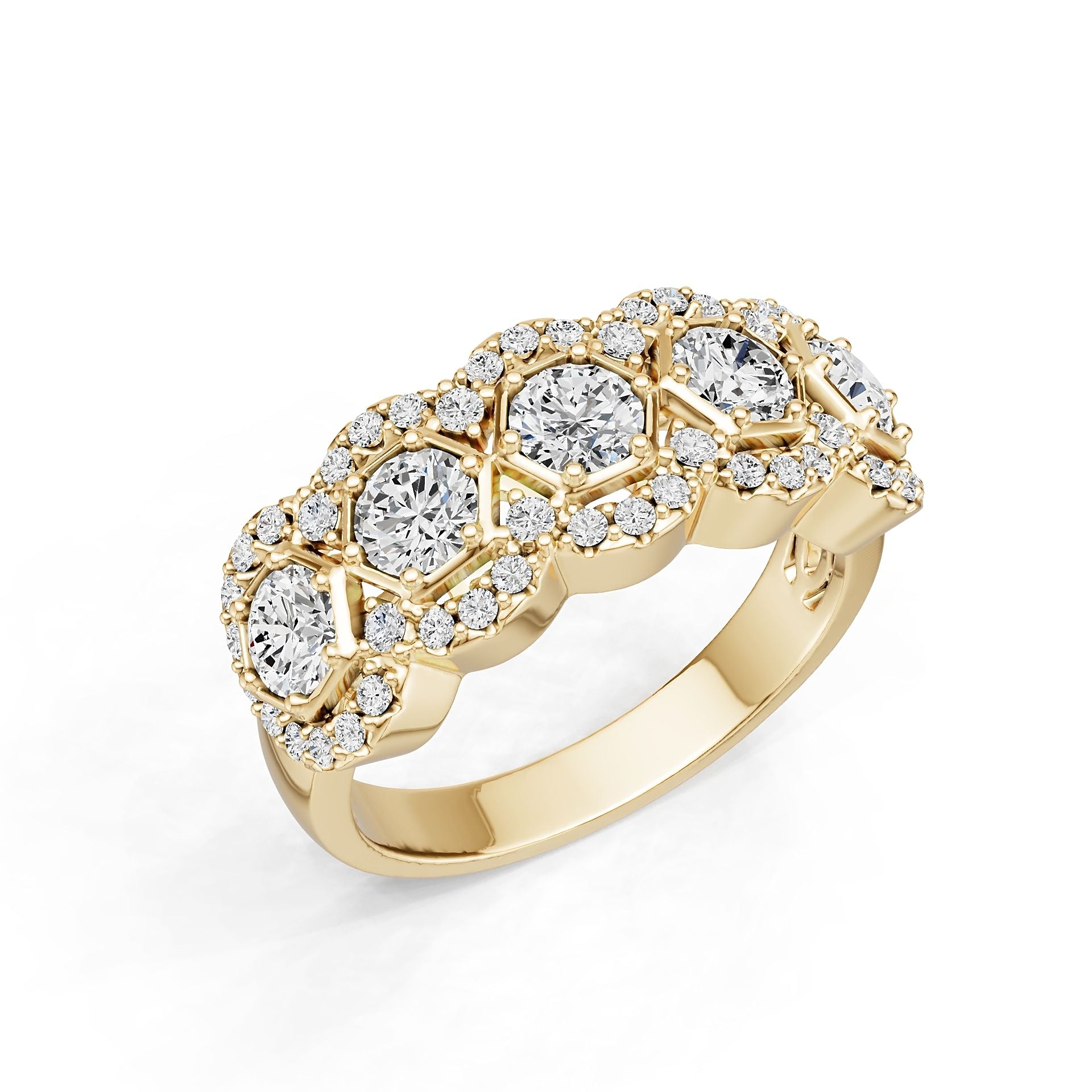 18K Gold Semi Mount Ring Setting Round Ro 4x4mm Diamond Accent Syz Jewelry