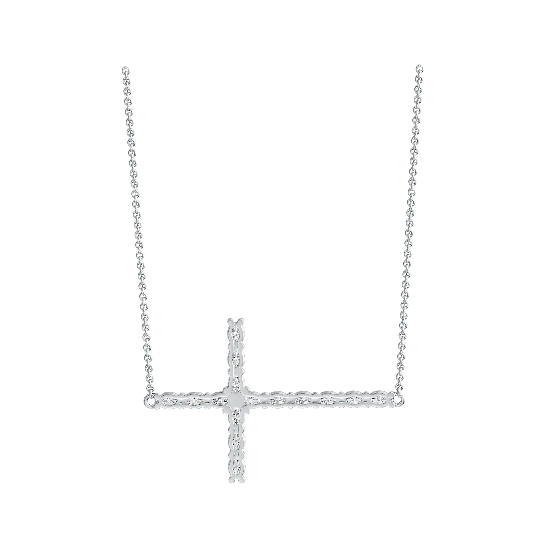 Sterling Silver Semi Mount Pendant Setting Oval OV 4X3mm Horizontal Cross Pendant DHJ
