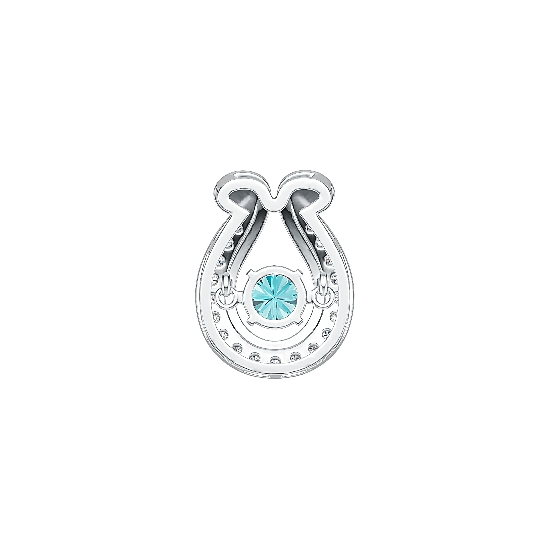 Sterling Silver Semi Mount Pendant Setting Round RD 5x5mm Horseshoe DHJ