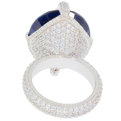 10K Gold Semi Mount Ring Setting Oval OV 20X17mm MQ 12x6mm Moissanite Accent Syzjewelry