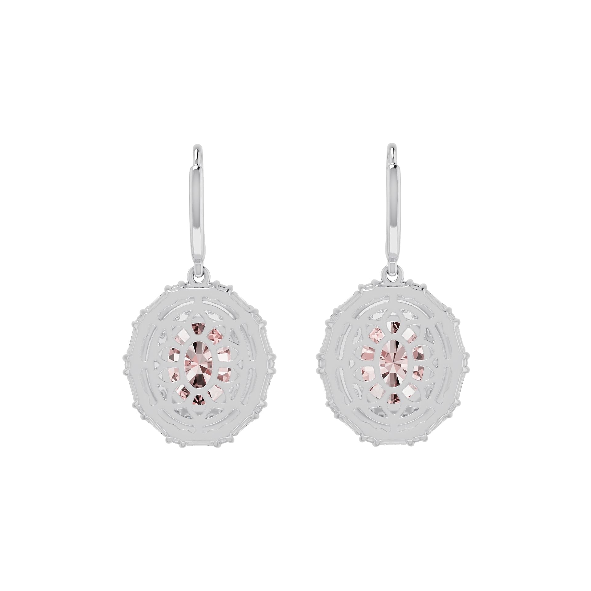 Sterling Silver Semi Mount Earrings Setting Oval OV 11x9mm with White Topaz Syzjewelry