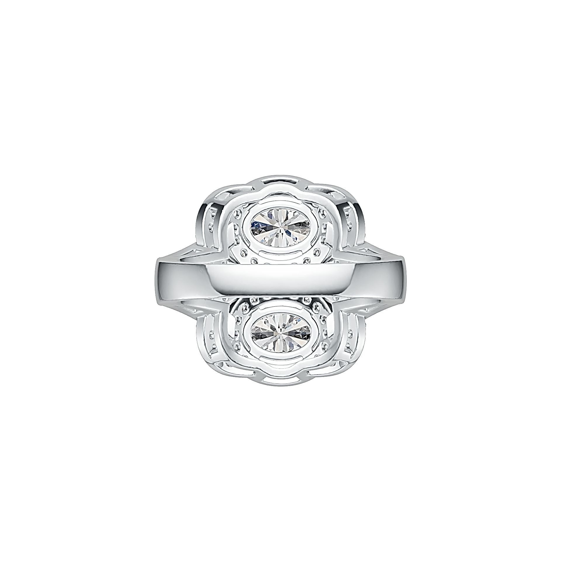 Sterling Silver Semi Mount Ring Setting Oval OV 7X5mm with White Topaz - Syzjewelry