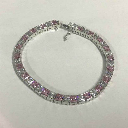 18K Gold Semi Mount Bracelet Setting Princess SQ 4X4mm DHJ