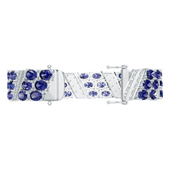 Sterling Silver Semi Mount Bracelet Setting Round Rd 7x5mm Diamond Accent DHJ