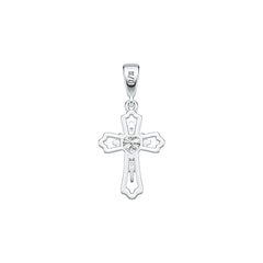 Sterling Silver Semi Mount Pendant Setting Heart HT 5X5mm Cross Theme - Syzjewelry