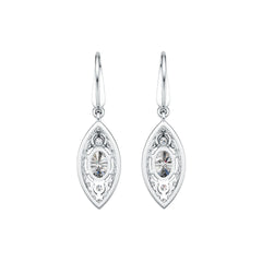 18K Gold Semi Mount Earrings Setting Oval OV 7X5mm with Diamond Accent DHJ