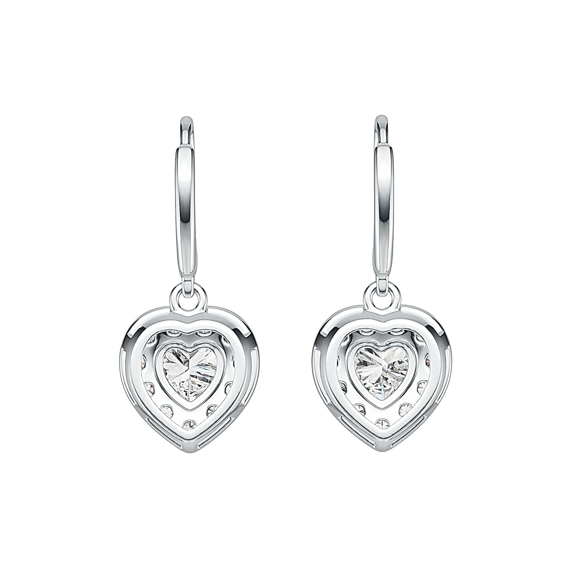 18K Gold Semi Mount Earrings Setting Heart HT 5.5X5.5mm Diamond Accent DHJ
