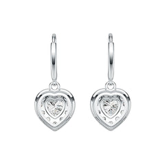 18K Gold Semi Mount Earrings Setting Heart HT 5.5X5.5mm Diamond Accent DHJ