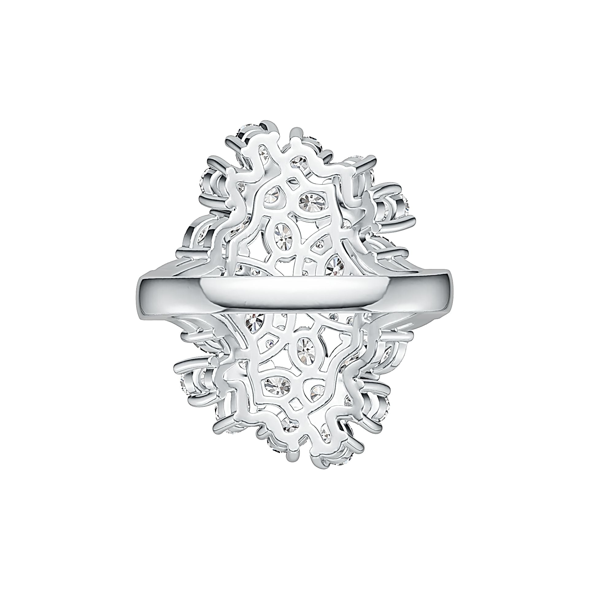 Sterling Silver Cluster Cocktail Ring with White Topaz or Moissanite DHJ