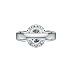 18K Gold Semi Mount Ring Setting Oval OV 10X8mm RD 4mm Halo Diamond Accent DHJ
