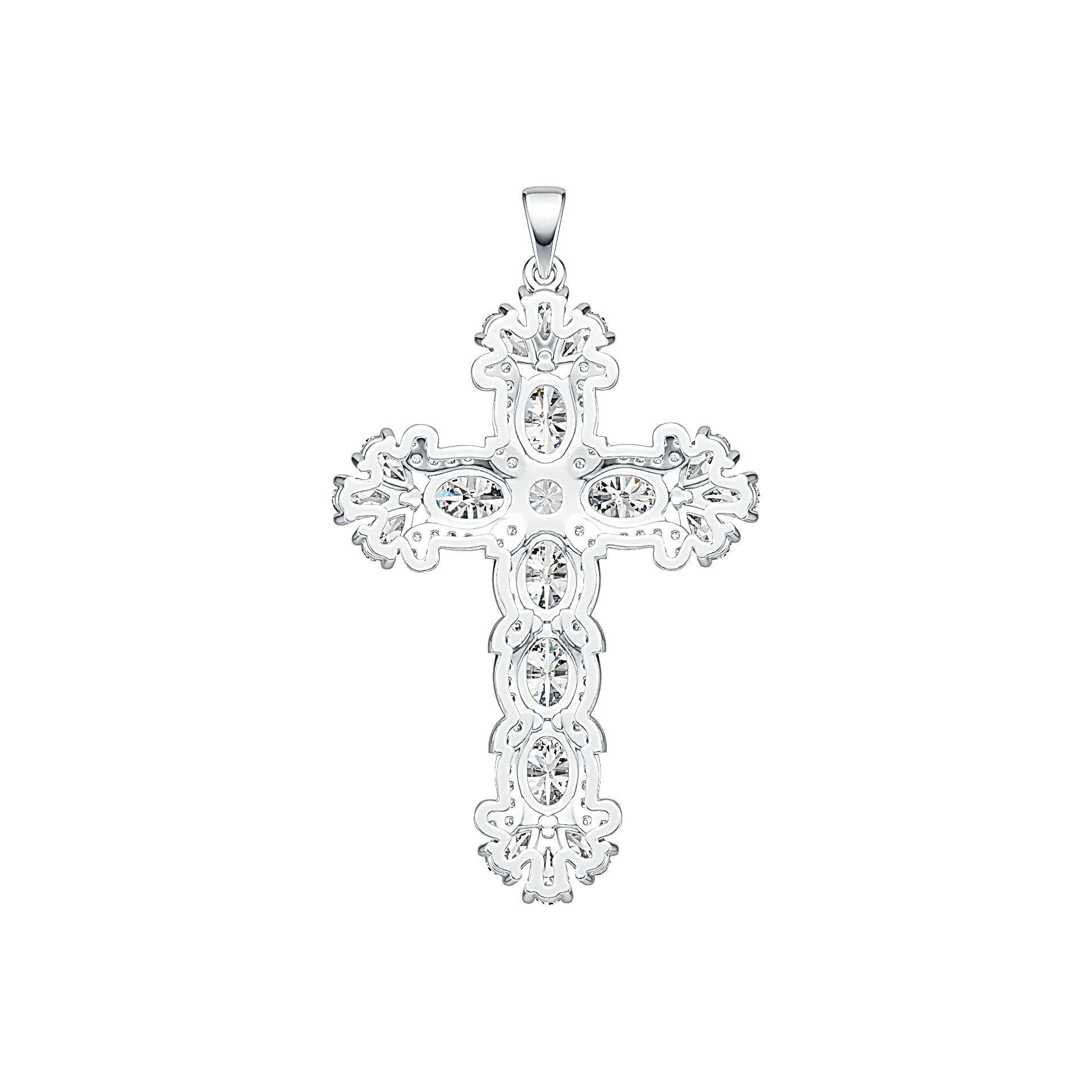 Sterling Silver Semi Mount Pendant Setting Oval OV 7X5mm Cross Pendant DHJ