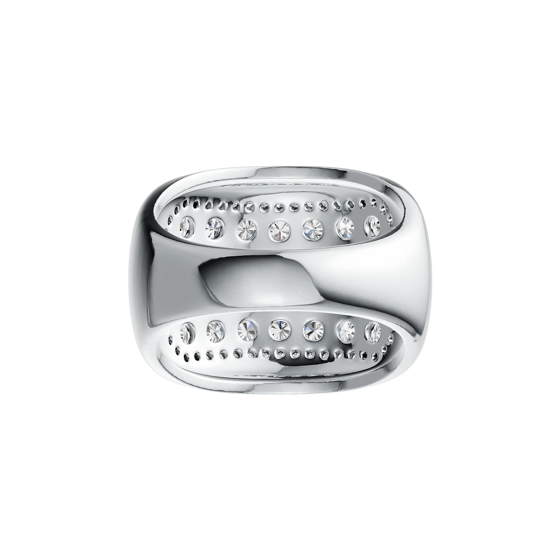 Sterling Silver Ring Multi-Row with White Topaz or Moissanite DHJ