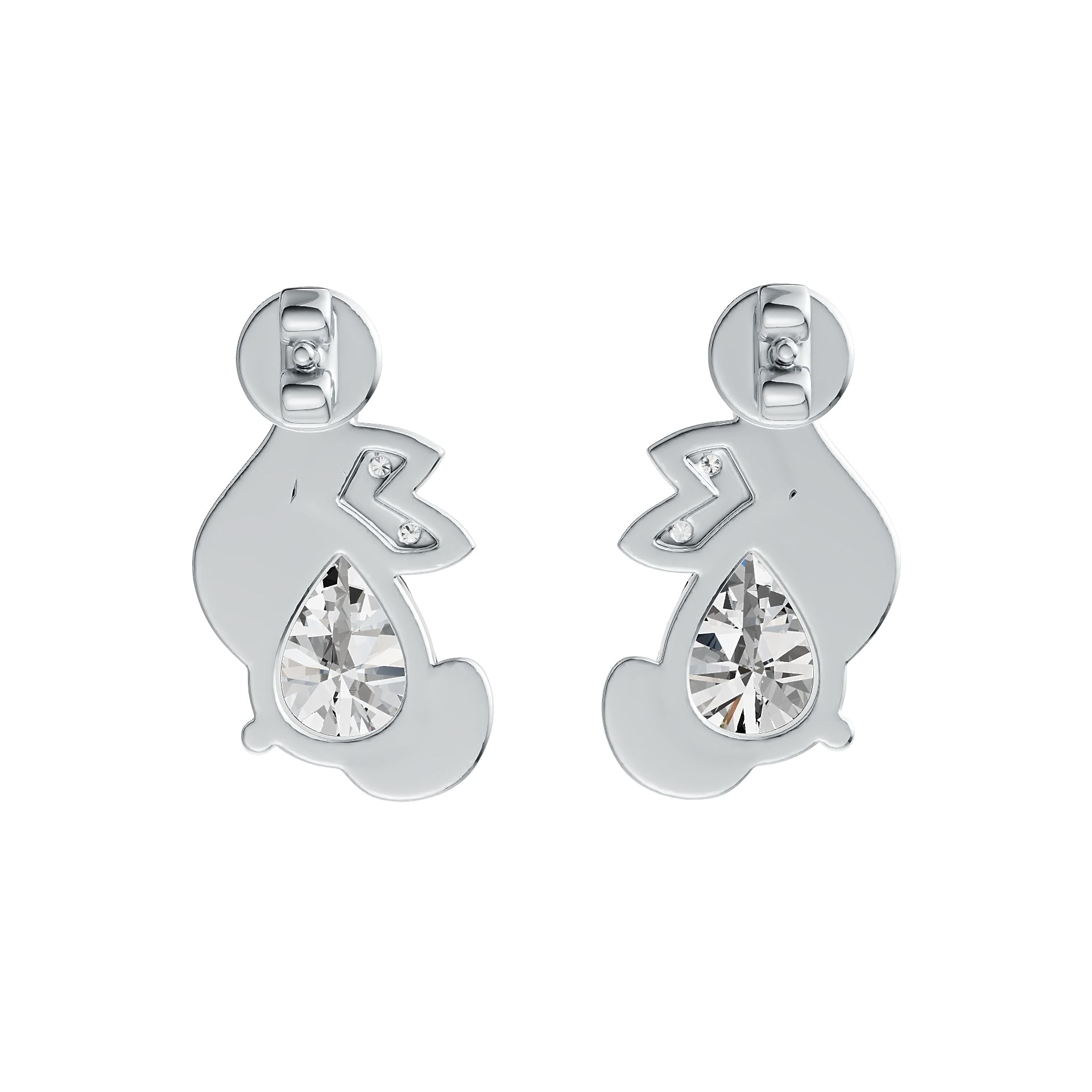 Sterling Silver Semi Mount Earrings Setting Pear PE 8x6mm DHJ