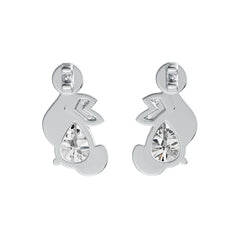 Sterling Silver Semi Mount Earrings Setting Pear PE 8x6mm DHJ
