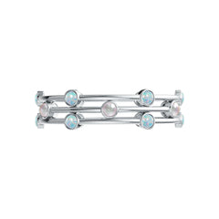 3 Pc Set 10K Gold Semi Mount Bracelet Setting Round RD 6x6mm Cabochon Bangle Bezel Set 7" DHJ