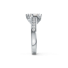 14K Gold Semi Mount Ring Setting Round RD 10x10mm Solitaire Diamond Accent DHJ