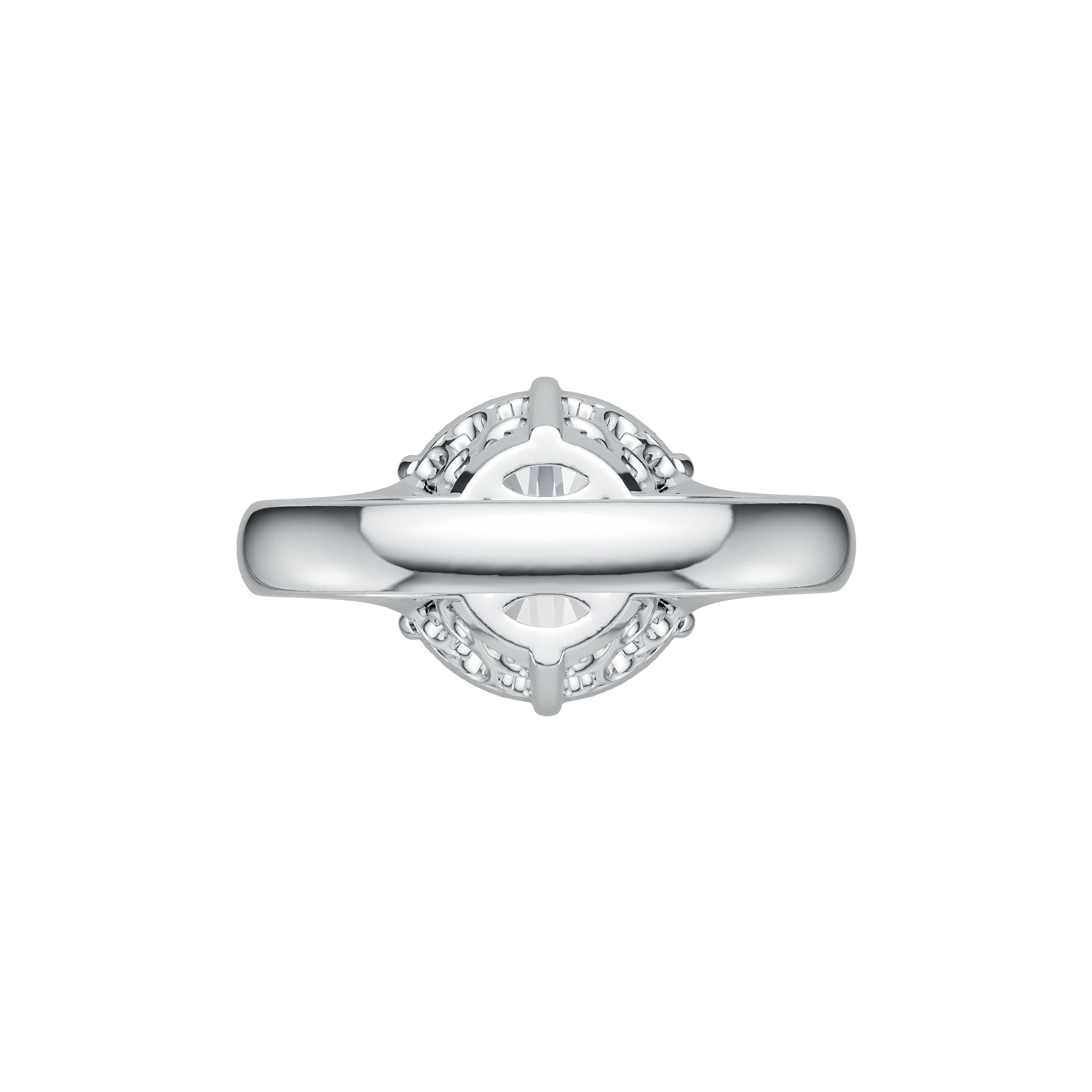 14K Gold Semi Mount Ring Setting Round RD 12X12mm Solitaire DHJ
