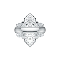 Platinum Semi Mount Ring Setting Round RD 7x7mm Art Deco Diamond Accent DHJ