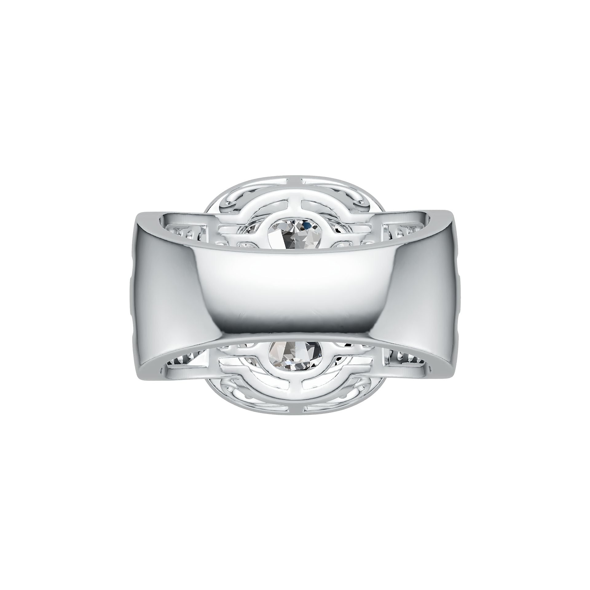 Sterling Silver Semi Mount Ring Setting Cushion CU 12X10mm with White Topaz DHJ