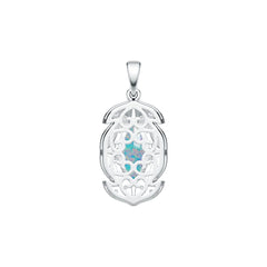 Platinum Semi Mount Pendant Setting Marquise MQ 14X7mm Cabochon Diamond Accent DHJ
