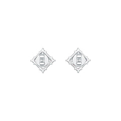 10K Gold Semi Mount Earrings Setting Princess SQ 3X3mm Moissanite Accent DHJ