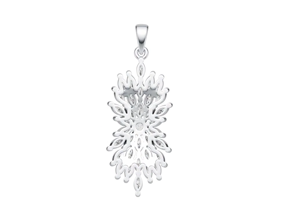 Sterling Silver Semi Mount Pendant Setting Marquise MQ 4X2mm DHJ