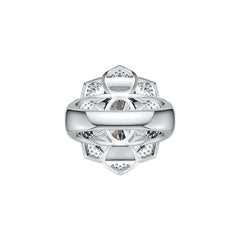 10K Gold Semi Mount Ring Setting Oval OV 16X12mm Flower Theme Moissanite Accent DHJ