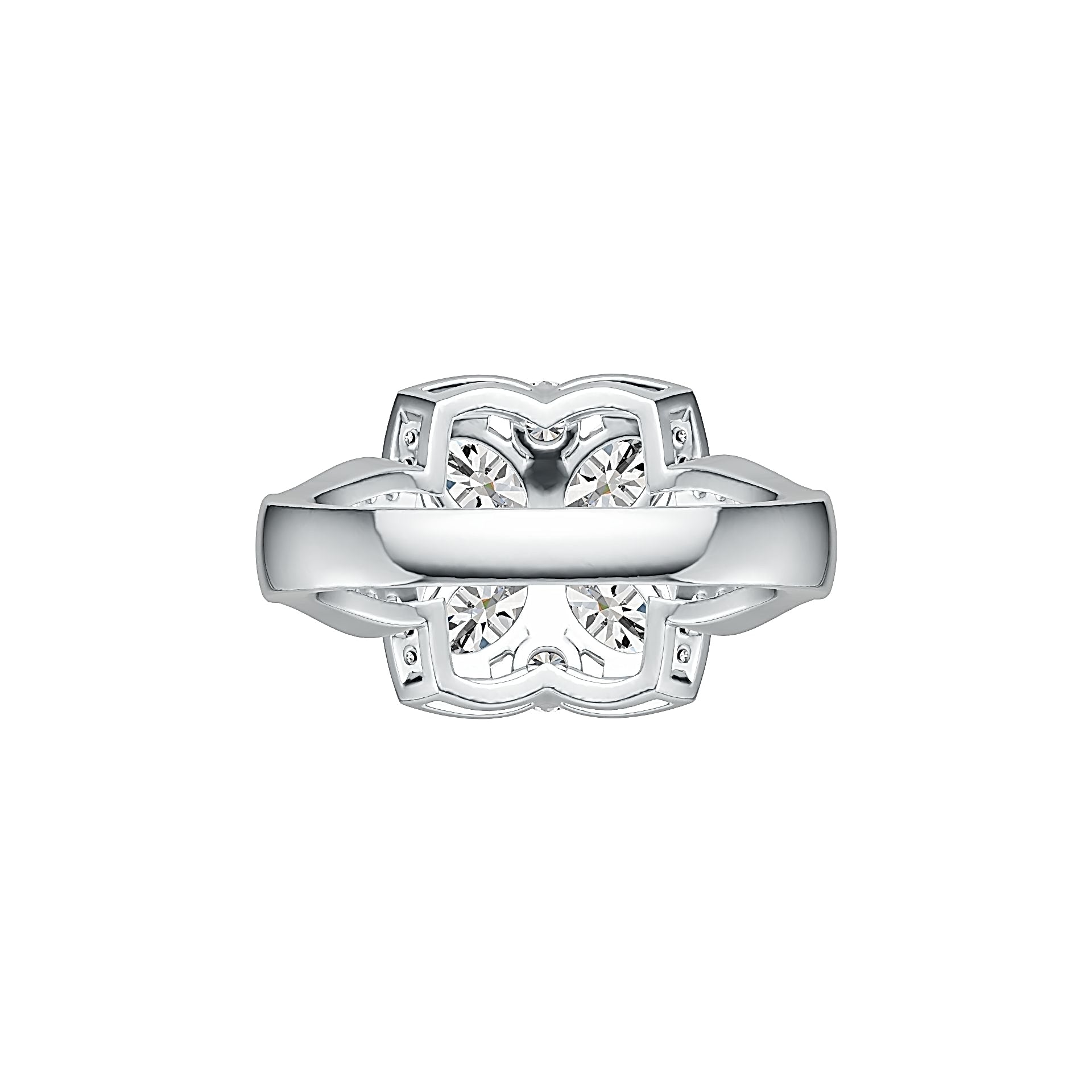 18K Gold Semi Mount Ring Setting Oval OV 6X4mm with White Topaz Diamond Accent DHJ