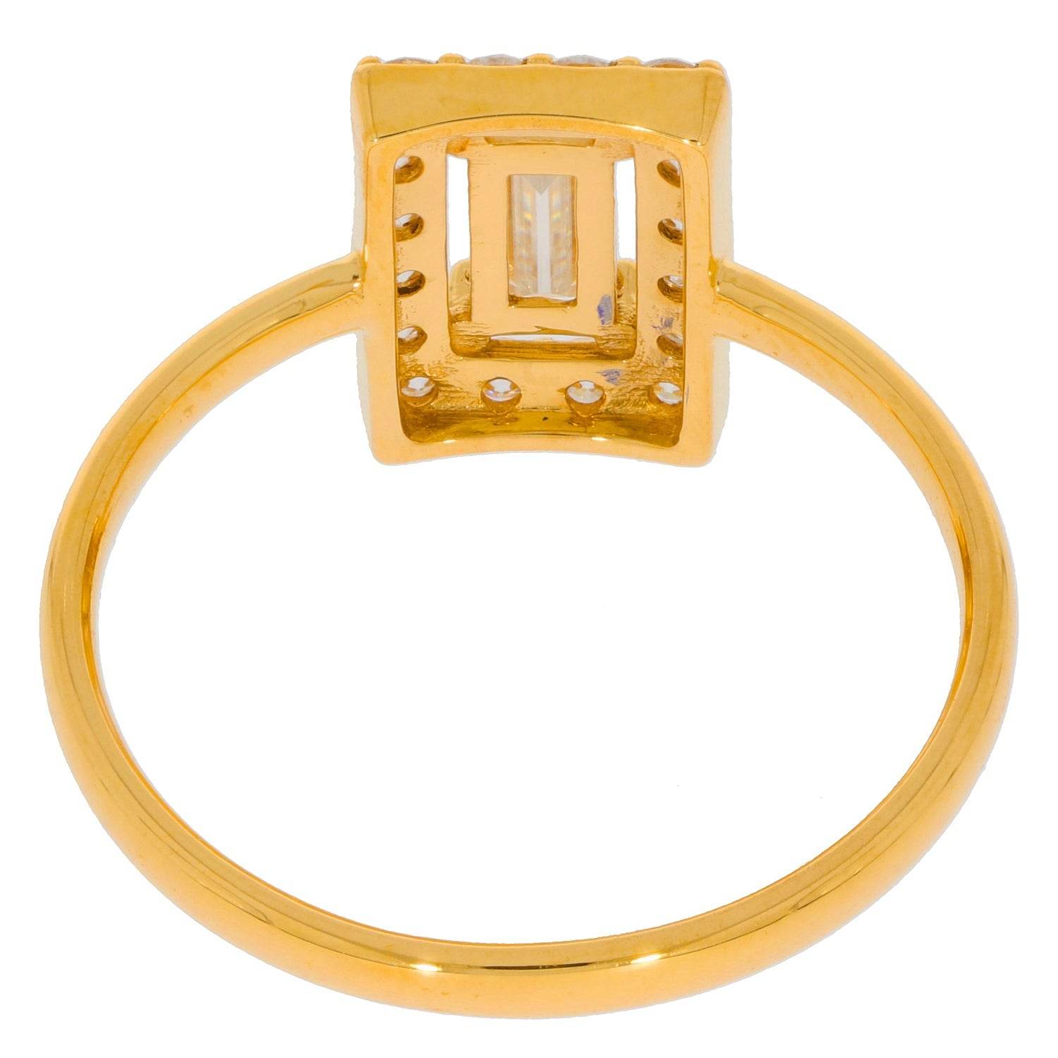 10K Gold Semi Mount Ring Setting Emerald OCT 6X3mm Minimal Moissanite Accent Syzjewelry