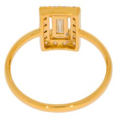10K Gold Semi Mount Ring Setting Emerald OCT 6X3mm Minimal Moissanite Accent Syzjewelry