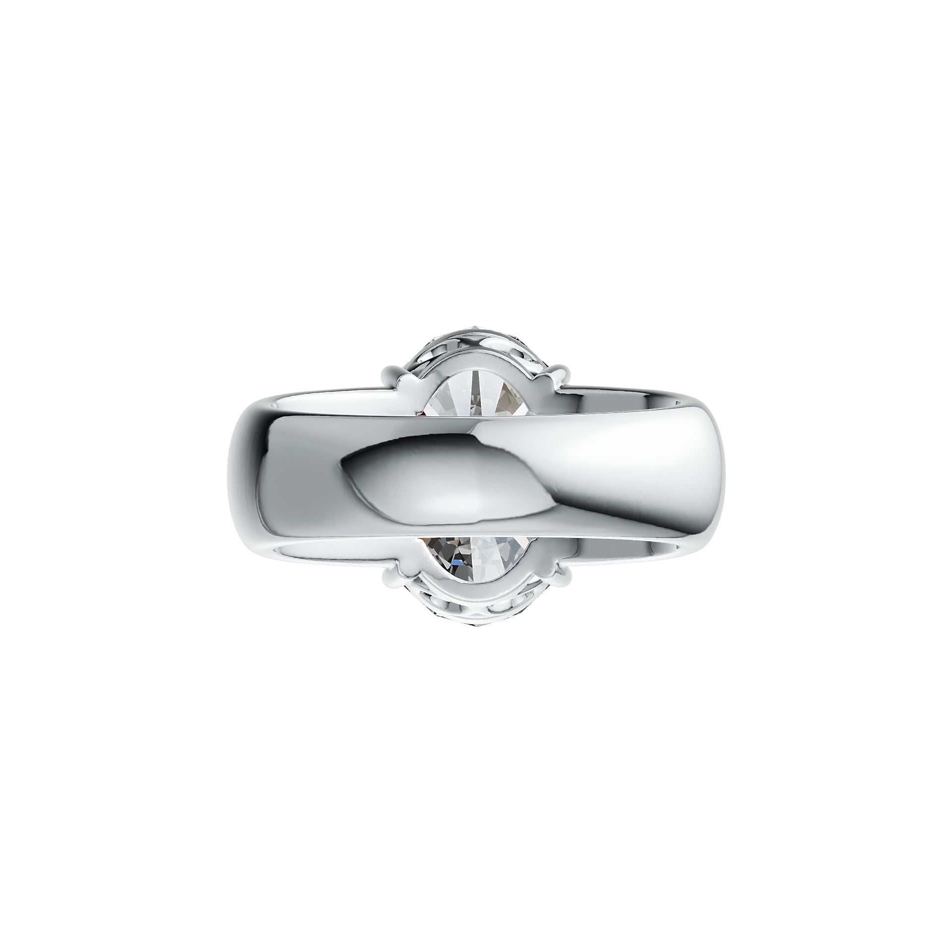 Platinum Semi Mount Ring Setting Oval OV 14X10mm Solitaire DHJ