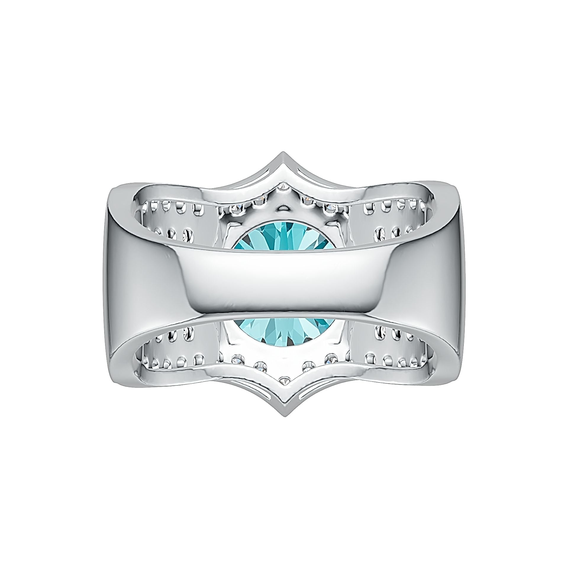 Sterling Silver Semi Mount Ring Setting Round RD 10x10mm with White Topaz or Moissanite DHJ