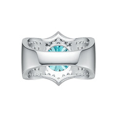 Sterling Silver Semi Mount Ring Setting Round RD 10x10mm with White Topaz or Moissanite DHJ