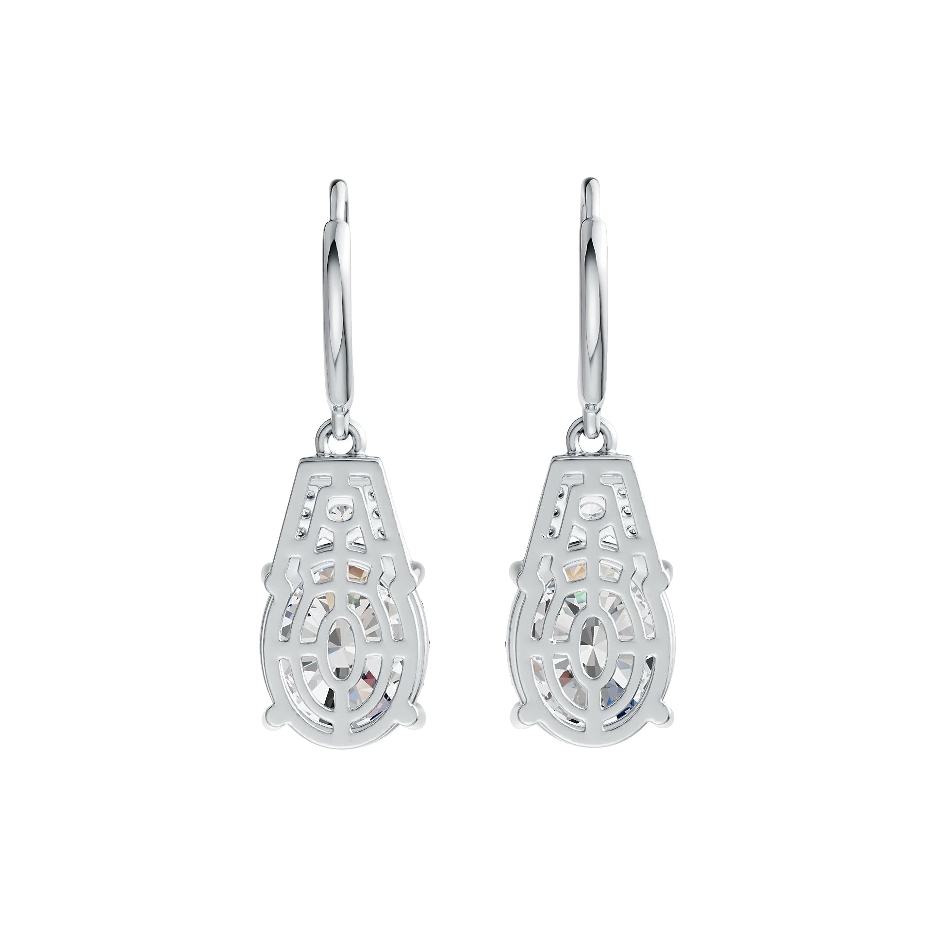 10K Gold Semi Mount Earrings Setting Oval OV 11X9mm Moissanite Accent DHJ