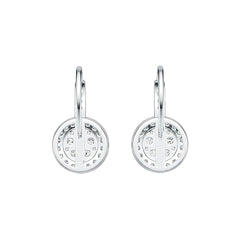 Sterling Silver Earrings Round Cluster Earring Leverback with White Topaz or Moissanite DHJ