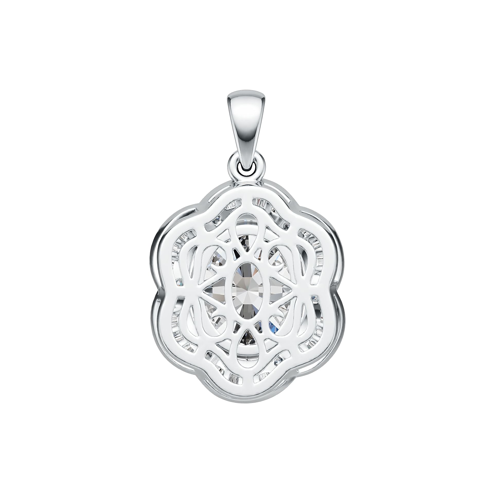 Sterling Silver Semi Mount Pendant Setting Oval OV 12X10mm DHJ