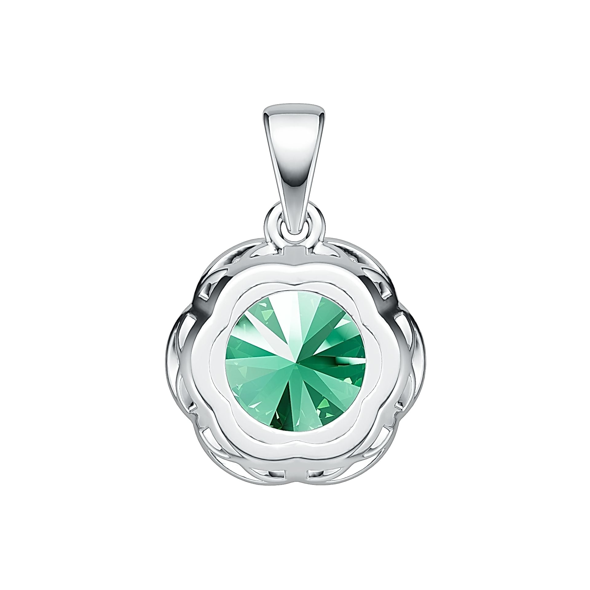 Sterling Silver Semi Mount Pendant Setting Round RD 10x10mm DHJ
