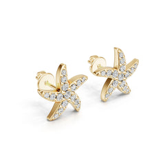 14K Gold Semi Mount Earrings Setting Round Ro 6x6mm Diamond Accent Syz Jewelry