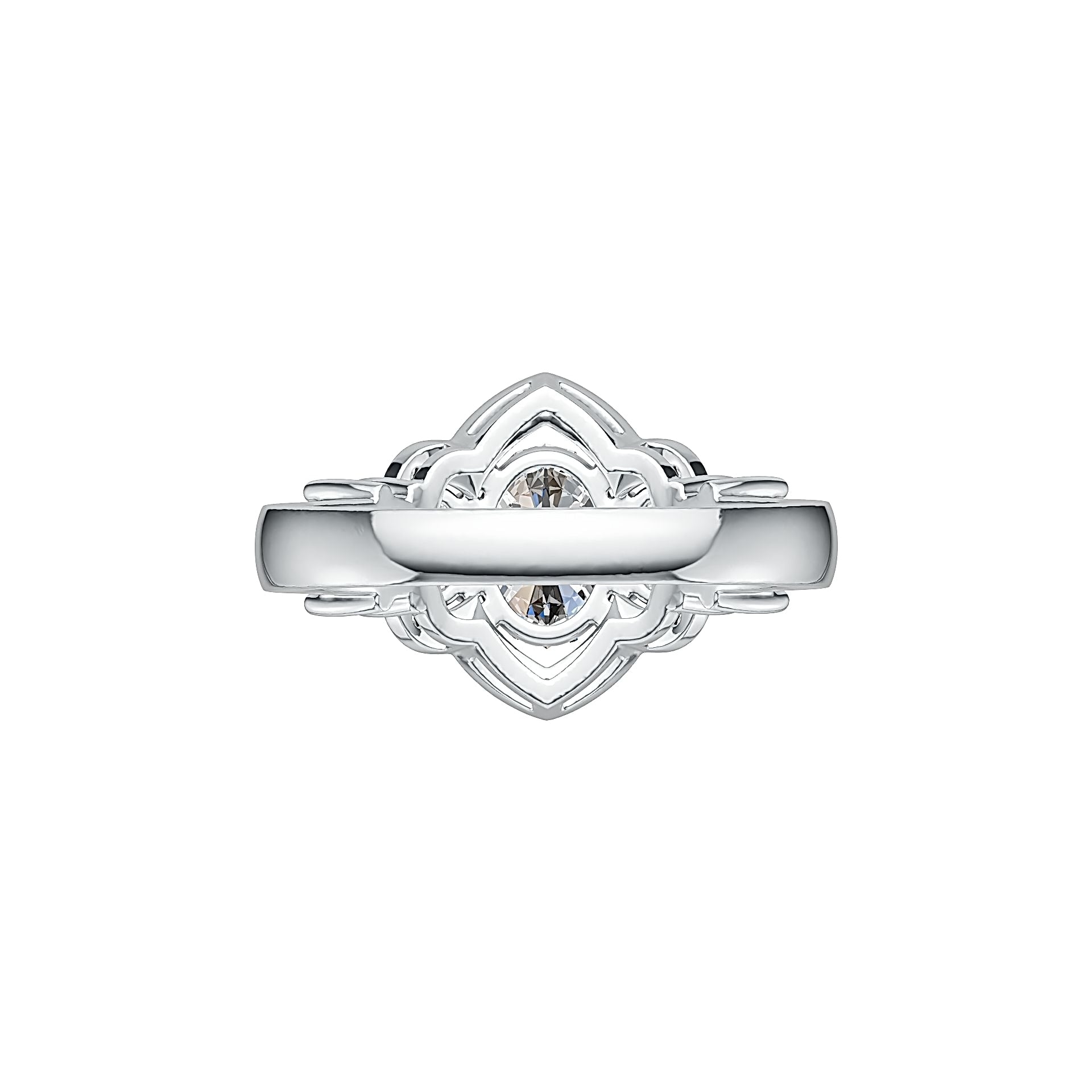 Platinum Semi Mount Ring Setting Oval OV 8X6mm OV 5X3mm Diamond Accent DHJ
