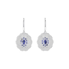 Sterling Silver Semi Mount Earrings Setting Oval OV 11x9mm with White Topaz Syzjewelry