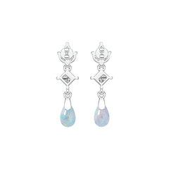 10K Gold Semi Mount Earrings Setting Pear PE 8X5mm SQ 4X4mm DHJ