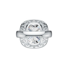 Sterling Silver Semi Mount Ring Setting Cushion CU 15x15mm Halo DHJ