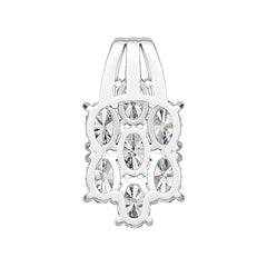 Platinum Semi Mount Pendant Setting Oval OV 6X4mm Diamond Accent DHJ