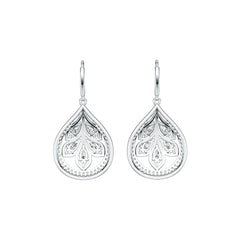 Sterling Silver Semi Mount Earrings Setting Pear PE 5X3mm with White Topaz DHJ